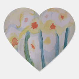 Adesivo Coração Abstrato Daffodils Heart Sticker