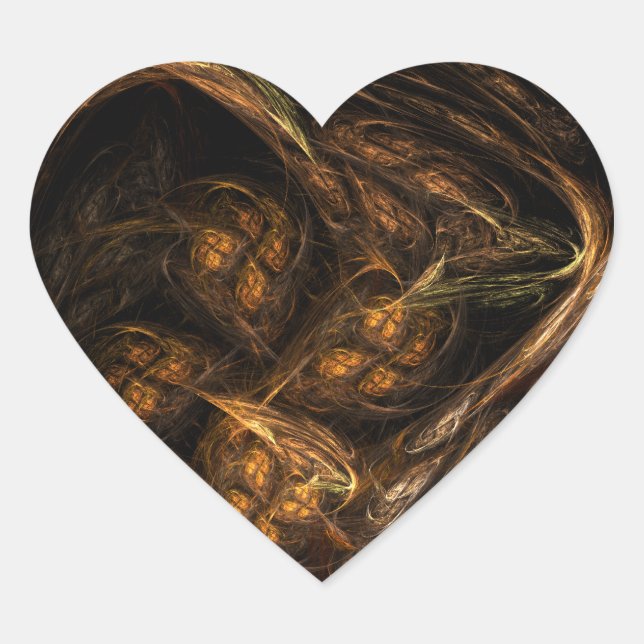 Adesivo Coração Abstrato de Arte da Mãe Terra (Frente)