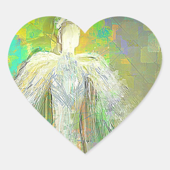 Adesivo Coração Abstrato Glitter Angel (Frente)