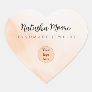 Adesivo Coração Abstrato mínimo e simples empresa laranja