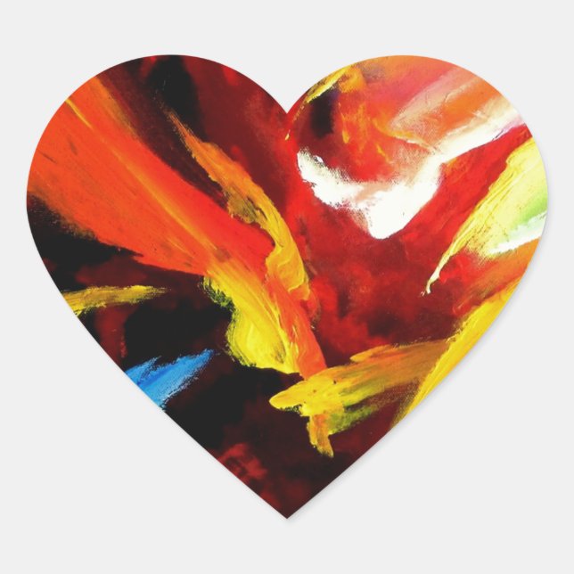 Adesivo Coração Abstrato: Pintura de Serdar Hizli (Frente)