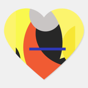 Adesivo Coração Abstrato Vermelho Amarelo
