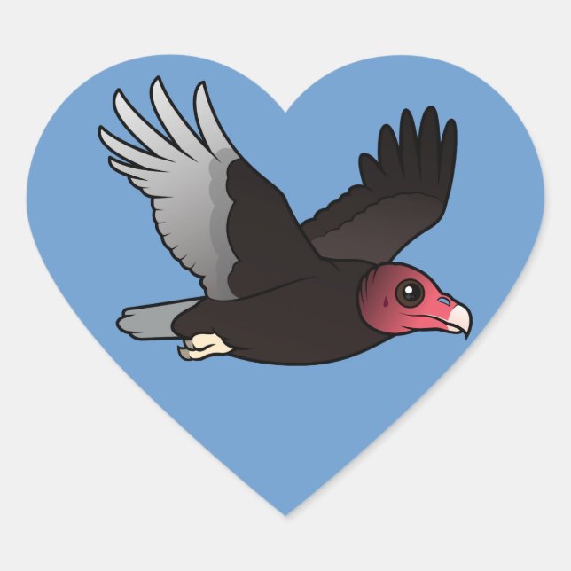 Adesivo Coração Abutre de turquia do vôo (Frente)