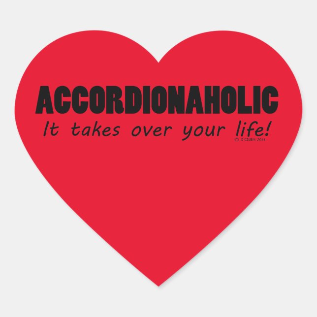 Adesivo Coração Acordionaholic Life Heart Sticker (Frente)