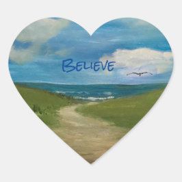 Adesivo Coração Acreditem: Pintura Cênica ao Lado