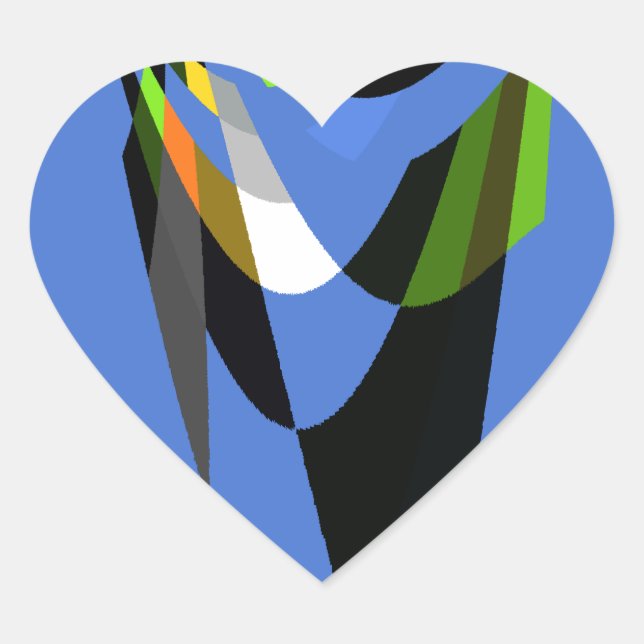 Adesivo Coração Adorável Blue African Tribal Motif Pattern Art Imp (Frente)