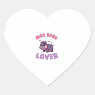Adesivo Coração Adorável MOO DENG AMOR Beleza Hobbyista Hippo Revo