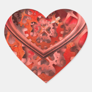 Adesivo Coração Adoro engrenagens