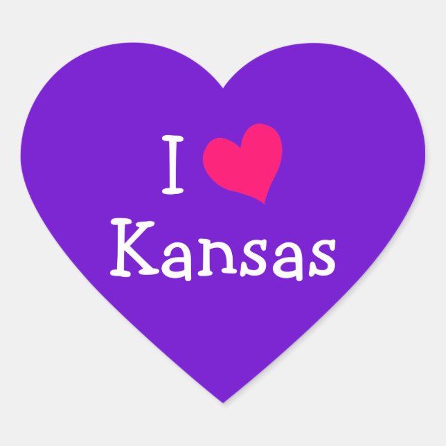 Adesivo Coração Adoro Kansas (Frente)