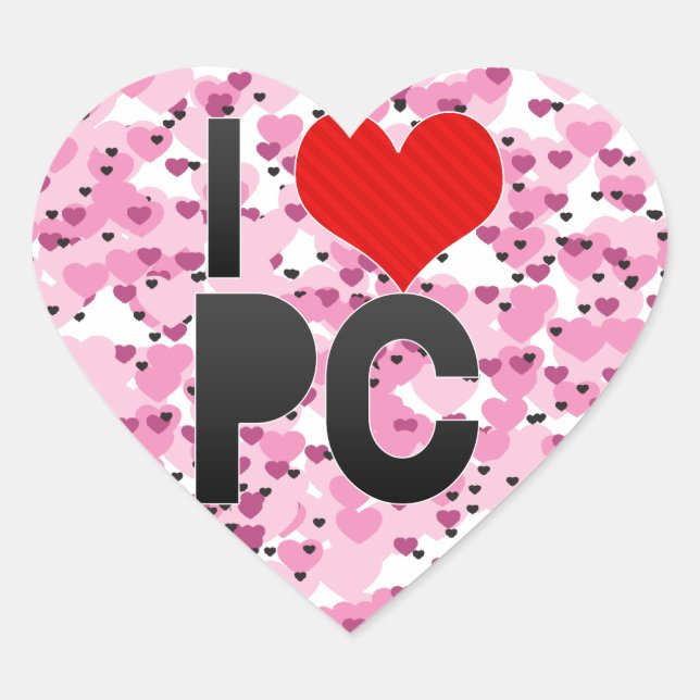 Adesivo Coração Adoro PC (Frente)