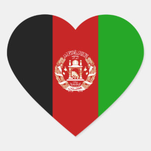 Adesivo Coração Afeganistão/bandeira afegã/Afghani do coração