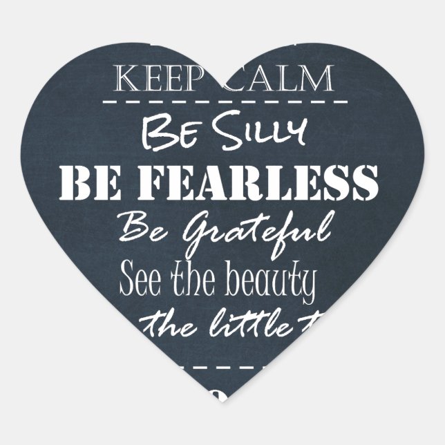 Adesivo Coração Afirmações positivas de atitude (Frente)