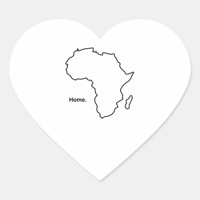 Adesivo Coração África é o Home Sticker (Frente)