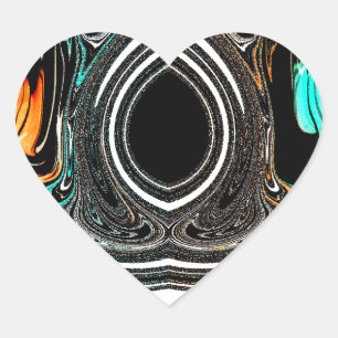 Adesivo Coração African Ethnic Doodle Zebra texturou Art Impressão