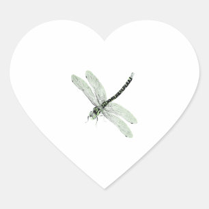 Adesivo Coração Agender Pride Vintage Dragonfly Art