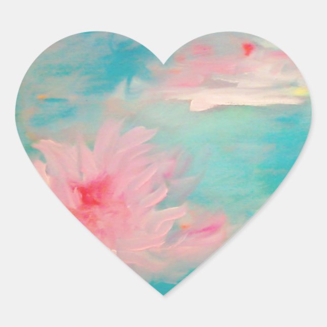 Adesivo Coração Água Flor (Frente)