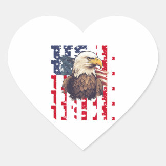 Adesivo Coração Águia americana Flag Eagle para um Patriota