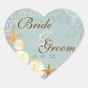 Adesivo Coração Algodão Floral pelo Casamento de Beachy