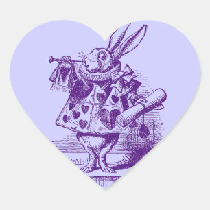 Adesivo Coração Alice no País das Maravilhas, Coelho Branco