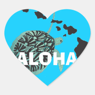 Adesivo Coração Aloha ilhas de Havaí