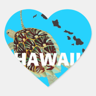 Adesivo Coração Aloha ilhas de Havaí