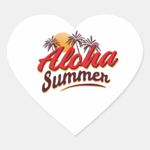 Adesivo Coração Aloha Verão