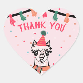 Adesivo Coração Alpaca Fiesta Birthday