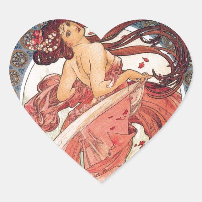 Adesivo Coração Alphonse Mucha , “ Dance ” (Frente)