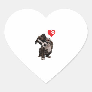 Adesivo Coração Altos Cinco Bulldog Pup Eu Adoro Boxer Dog Lover