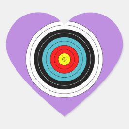 Adesivo Coração Alvo de Arqueiros Esportivos em Coração Roxo Lavan