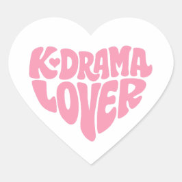 Adesivo Coração Amante de Kdrama Tipografia Minimalista Moderna Ro