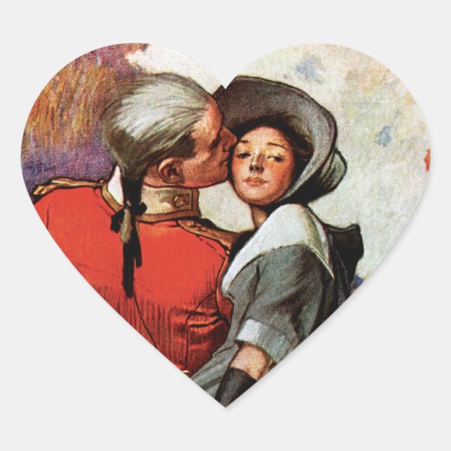 Adesivo Coração Amantes em Horseback (Frente)