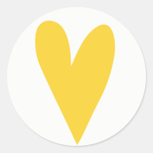 Adesivo Coração Amarelo Grande