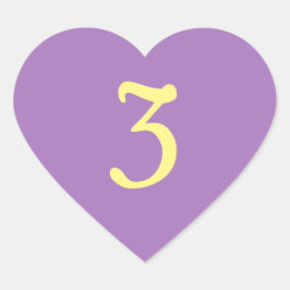 Adesivo Coração Amarelo Roxo Três