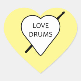 Adesivo Coração Ame Drums Heart Stickers (pacote de 20)