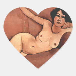Adesivo Coração Amedeo Modigliani Woman Em Um Sofá