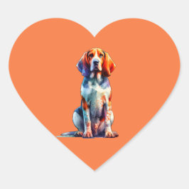 Adesivo Coração American English Coonhound Dog