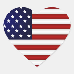 Adesivo Coração American Flag Heart Sticker