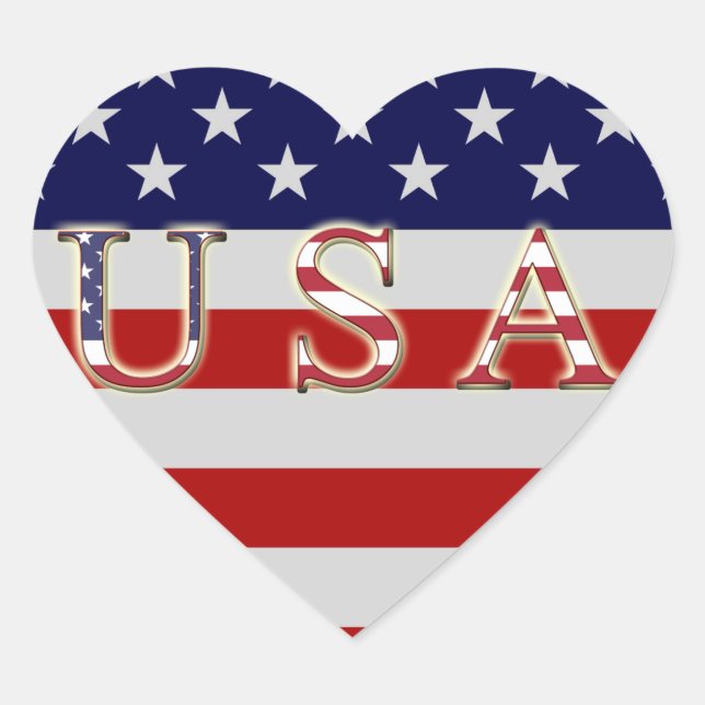 Adesivo Coração American Flag Heart Sticker (Frente)