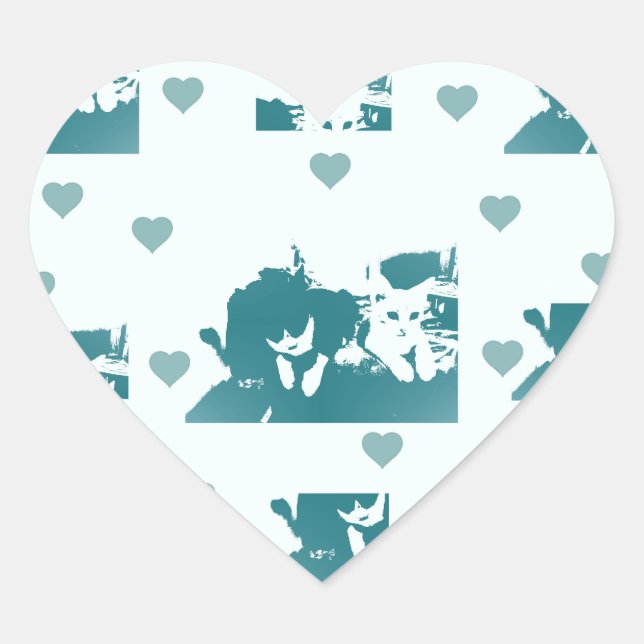 Adesivo Coração Amigos Felinos. (Frente)