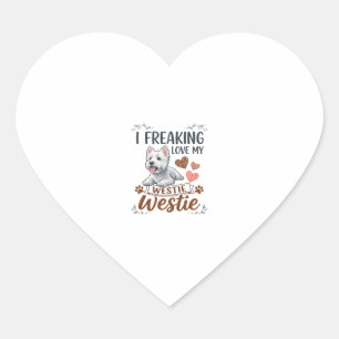 Adesivo Coração Amo Muito Corações e Patas de Cães Westie_1