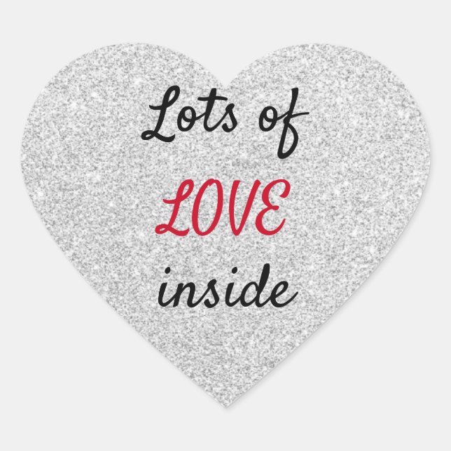 Adesivo Coração Amor brilhante (Frente)