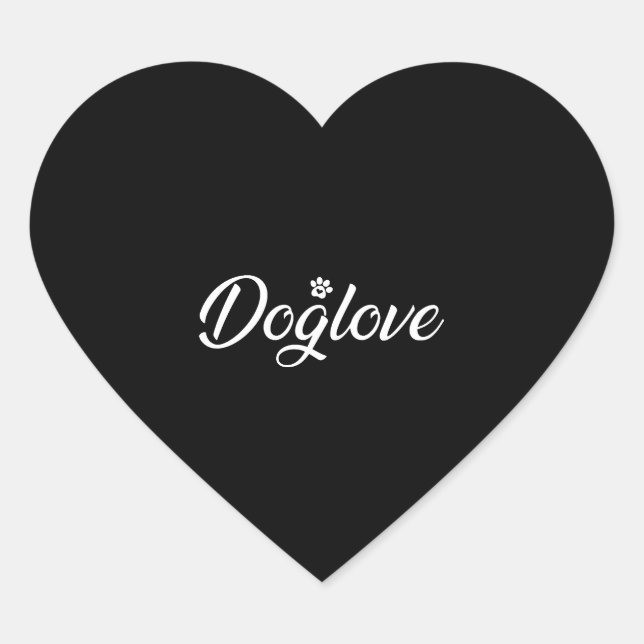 Adesivo Coração Amor com cão (Frente)
