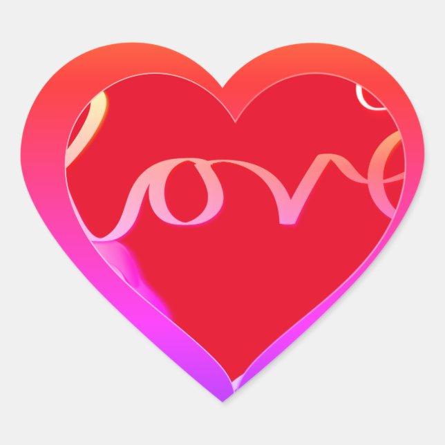 Adesivo Coração "Amor" Coração Vermelho (Frente)