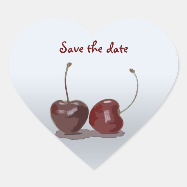 Adesivo Coração Amor de cereja (Frente)