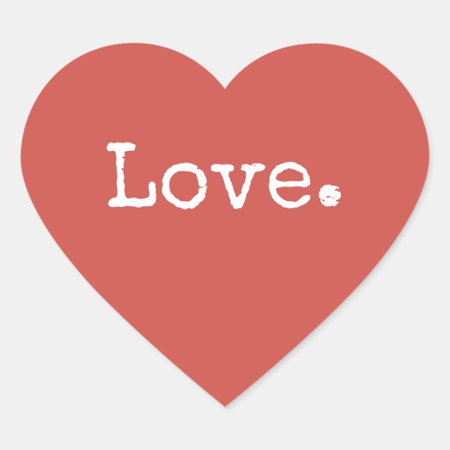 Adesivo Coração Amor de Natal Quente Vermelho (Frente)