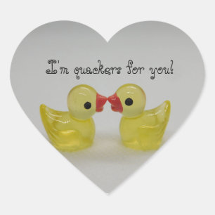 Adesivo Coração Amor de Pato Amarelo