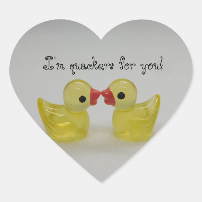 Adesivo Coração Amor de Pato Amarelo (Frente)