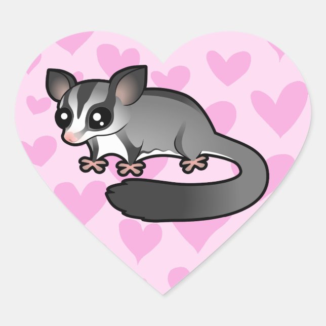 Adesivo Coração Amor de Sugar Glider (Frente)