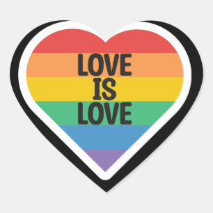Adesivo Coração Amor É Amor   ORGULHO GAY